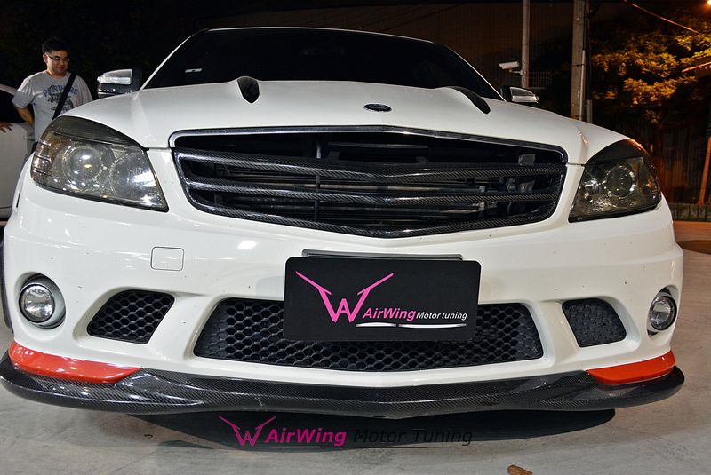 W204 C63 AMG -  GODHAND style Carbon Front Lip Spoiler 2